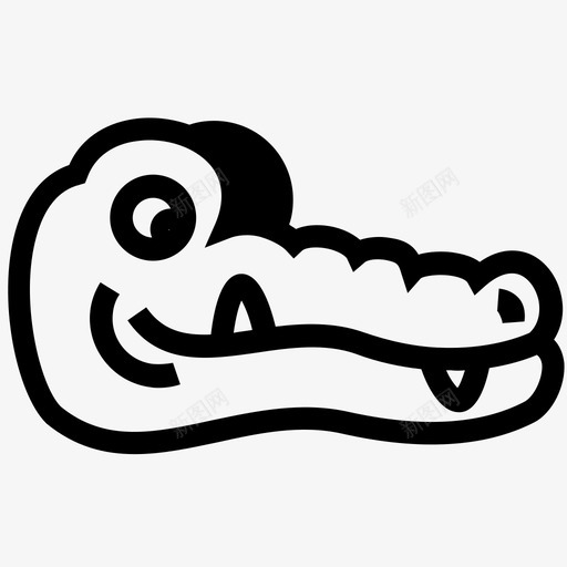 卡曼脸凯门鳄脸鳄鱼图标svg_新图网 https://ixintu.com 凯门鳄脸 卡曼脸 爬行动物 鳄鱼