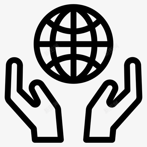 地球自然保护图标svg_新图网 https://ixintu.com 保护 地球 拯救 自然