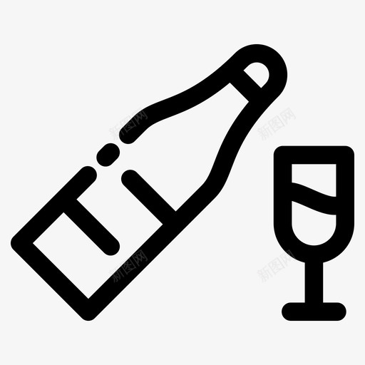 饮料香槟约会图标svg_新图网 https://ixintu.com 婚礼 情人节 情人节和爱情 爱情 约会 饮料 香槟