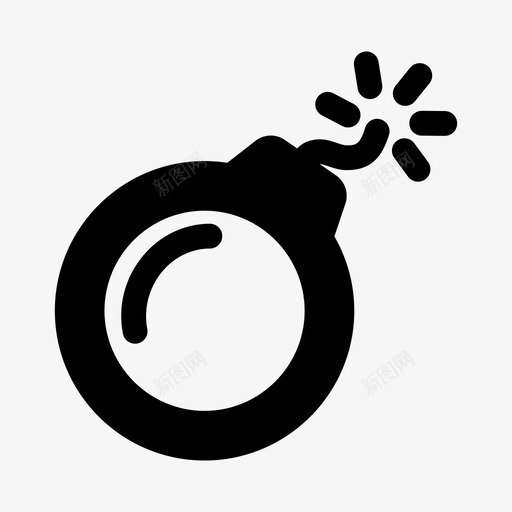 白色炸弹爆炸物战争图标svg_新图网 https://ixintu.com 战争 武器 灯芯 炸弹 爆炸物 白色炸弹