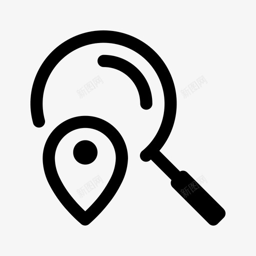 查找器定位销位置图标svg_新图网 https://ixintu.com 位置 处理程序 定位销 搜索 查找器