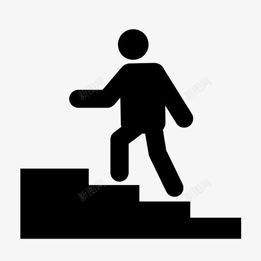 上楼爬人图标svg_新图网 https://ixintu.com 上楼 人 台阶 标志 爬