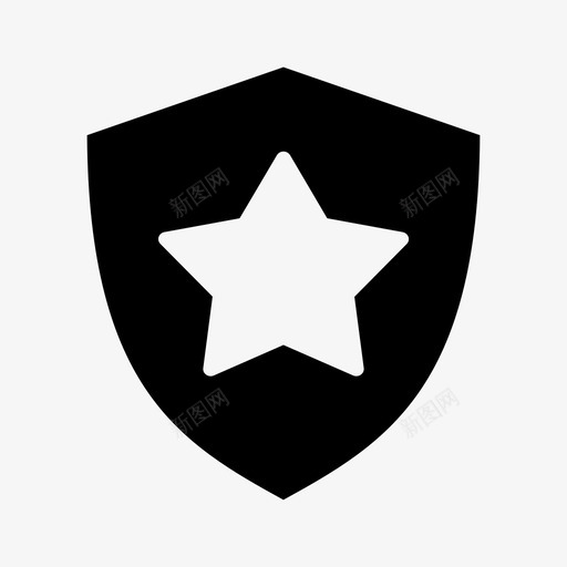 警察局盾牌星星图标svg_新图网 https://ixintu.com 星星 盾牌 警察局