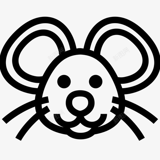 老鼠脸睡鼠家鼠图标svg_新图网 https://ixintu.com 啮齿动物 家鼠 睡鼠 老鼠脸