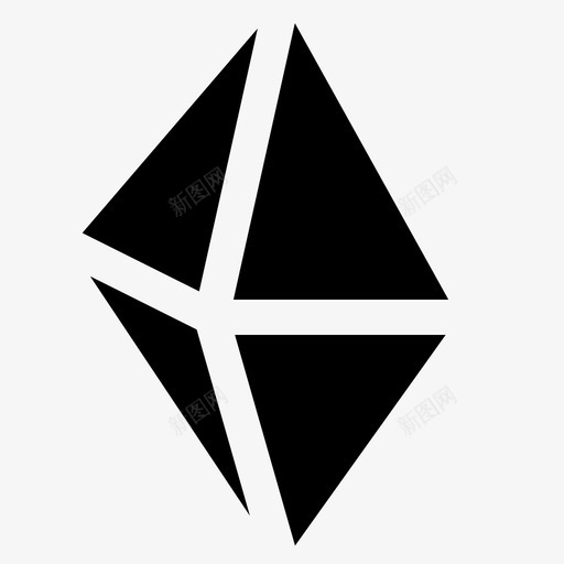 正八面体等边三角形等距图标svg_新图网 https://ixintu.com 形状实心图标 正八面体 等距 等边三角形