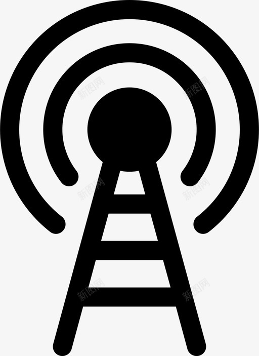 信号塔广播通信图标svg_新图网 https://ixintu.com 信号塔 广播 网络 通信