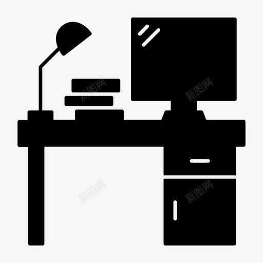 办公桌台灯笔记本电脑图标svg_新图网 https://ixintu.com 办公桌 台灯 商务和办公室标志符号 显示器 笔记本电脑