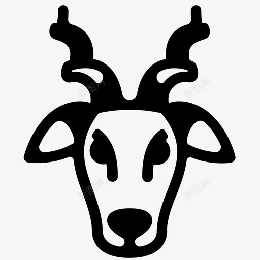 马脸羚羊图标svg_新图网 https://ixintu.com 羚羊 马脸
