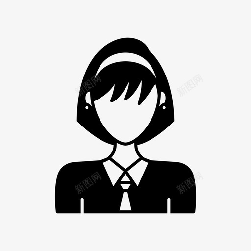 带发带的女孩化身女儿图标svg_新图网 https://ixintu.com 化身 化身女性 女儿 女性 带发带的女孩 耳环