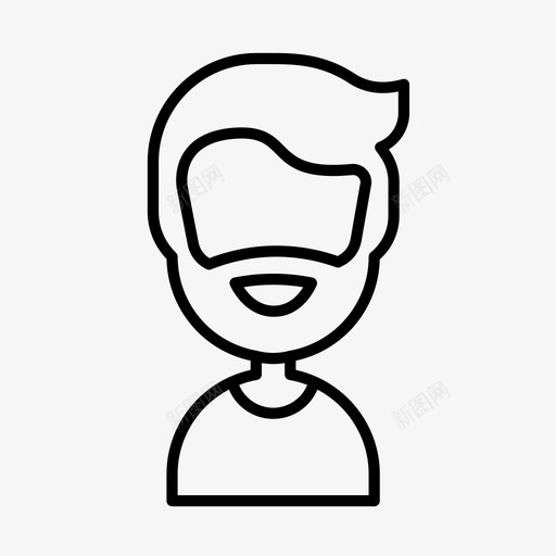 男人发型胡子图标svg_新图网 https://ixintu.com 发型 男人 胡子 脸08