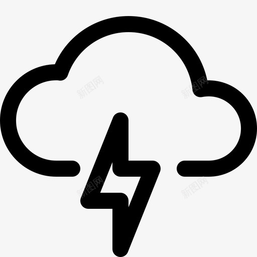 多云雷电云雷闪光图标svg_新图网 https://ixintu.com 云雷 多云雷电 天气线图标 罢工 闪光 闪电 雷电
