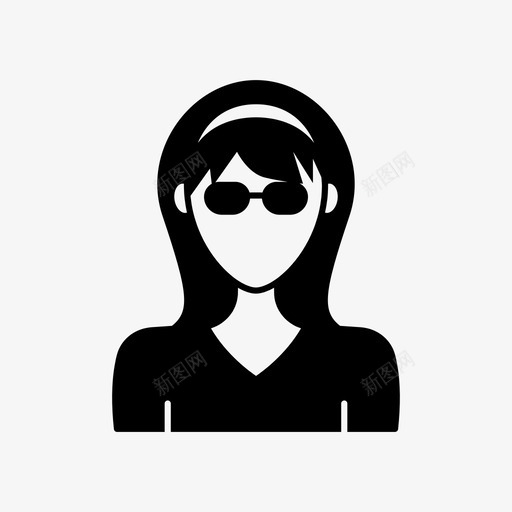 带发带的女孩化身女性图标svg_新图网 https://ixintu.com 个人资料 化身 化身女性 女性 带发带的女孩