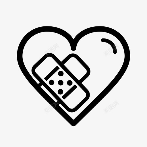 治愈心灵破碎的心爱的病痛图标svg_新图网 https://ixintu.com 情人节 治愈心灵 浪漫 爱的病痛 破碎的心