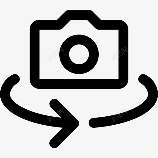 旋转相机模式箭头翻转图标svg_新图网 https://ixintu.com 切换 旋转相机模式 照片线图标 箭头 翻转