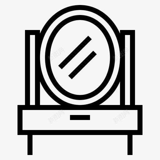 梳妆台卧室家具图标svg_新图网 https://ixintu.com 卧室 家具 梳妆台 镜子