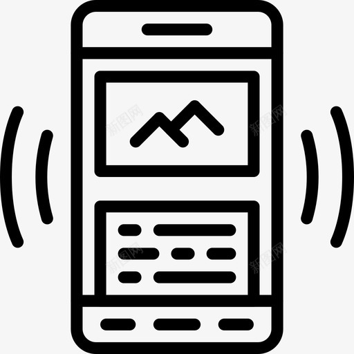 内容应用程序交互图标svg_新图网 https://ixintu.com Pretycons用户界面手机轮廓 交互 图片内容 应用程序 手机 界面