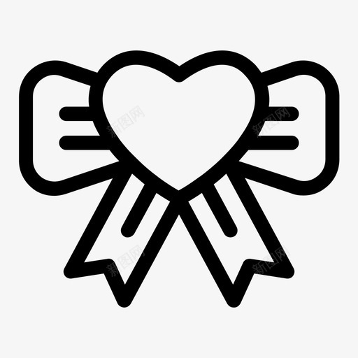 丝带心形情人节图标svg_新图网 https://ixintu.com 丝带 心形 情人节