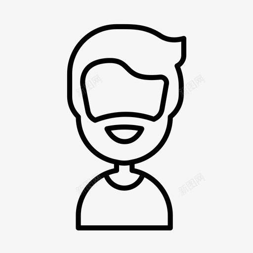 男人发型胡子图标svg_新图网 https://ixintu.com 发型 男人 胡子 脸08