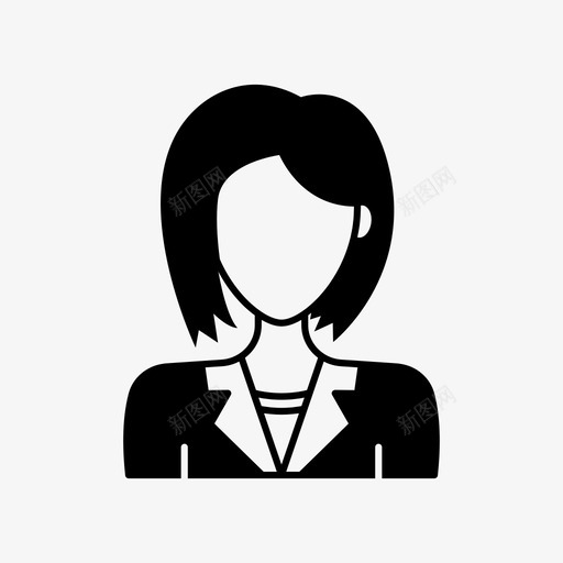 短发女人化身短发图标svg_新图网 https://ixintu.com 使用者 化身 化身女人 套装 短发 短发女人