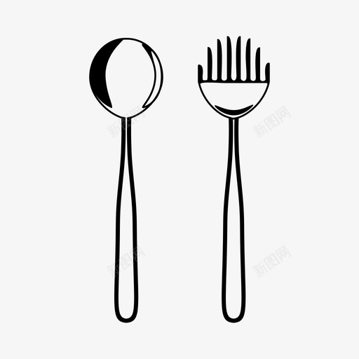 采购产品勺子和叉子厨房用具银器图标svg_新图网 https://ixintu.com 厨房用具 采购产品勺子和叉子 银器 餐具
