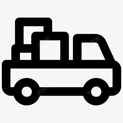 运输箱子皮卡车图标svg_新图网 https://ixintu.com 皮卡车 箱子 装运 运输