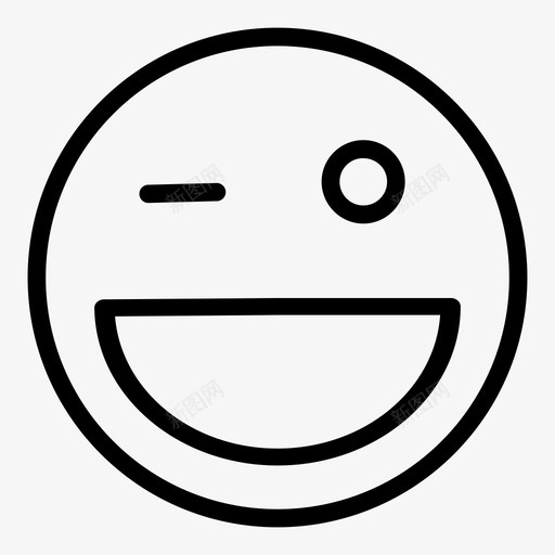 眨眼表情情感表达图标svg_新图网 https://ixintu.com 情感表达 眨眼 表情