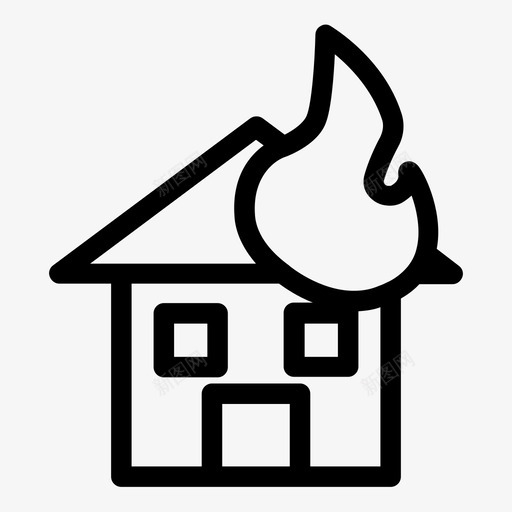 房子房子火灾野火图标svg_新图网 https://ixintu.com 房子 房子火灾 消防员 野火