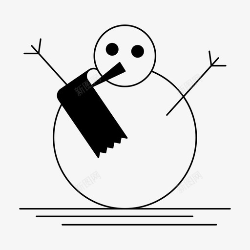 雪人寒冷可爱图标svg_新图网 https://ixintu.com 冬天 冬天雕文 可爱 季节 寒冷 雪人
