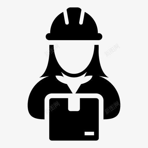 工人箱子快递图标svg_新图网 https://ixintu.com 包裹 工人 建筑工人图标业务矢量样式2 快递 箱子