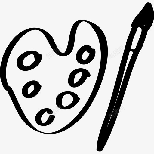 调色板艺术艺术家图标svg_新图网 https://ixintu.com 手绘 绘画 艺术 艺术家 调色板