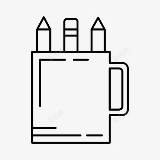 彩色铅笔颜色纸张图标svg_新图网 https://ixintu.com 学校 学校和教育 尺子 彩色铅笔 纸张 铅笔杯 颜色
