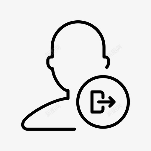 退出帐户成员资格图标svg_新图网 https://ixintu.com 帐户 成员资格 用户 退出
