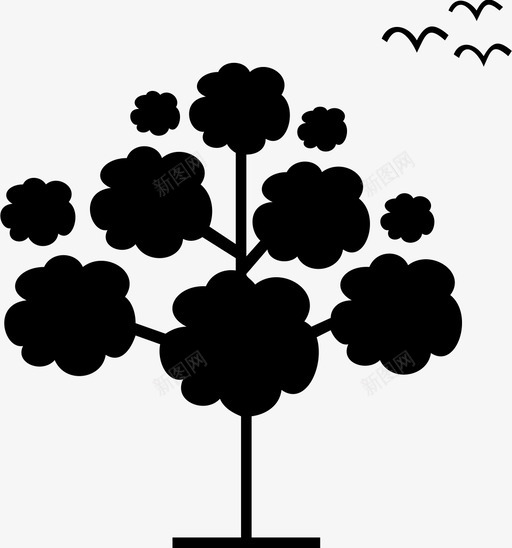 树树枝森林图标svg_新图网 https://ixintu.com 树 树枝 森林 植物 花园