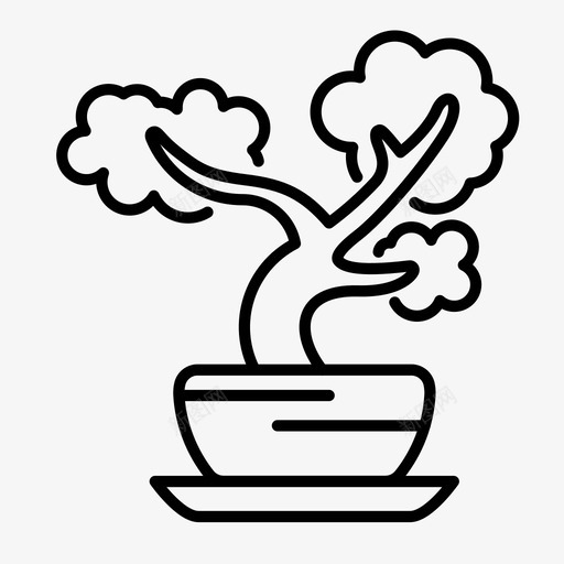 盆景日式植物图标svg_新图网 https://ixintu.com 日式 植物 盆景 盆栽 自然
