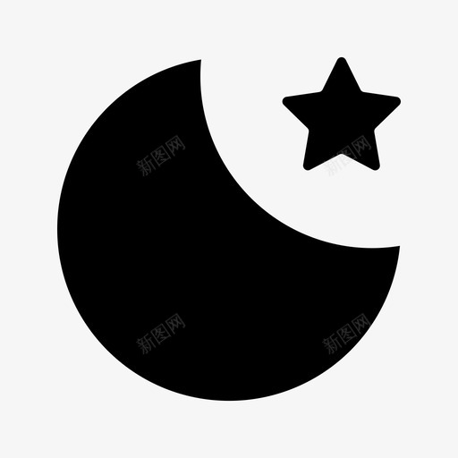 夜晚月亮黄昏图标svg_新图网 https://ixintu.com 夜晚 天气 月亮 黄昏