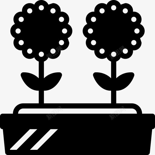花坛园艺植物图标svg_新图网 https://ixintu.com 园艺 园艺固体 植物 花坛