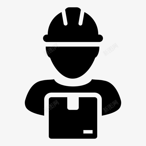 工人送货货物图标svg_新图网 https://ixintu.com 人 仓库 包裹 工人 建筑工人图标业务向量样式28 货物 送货