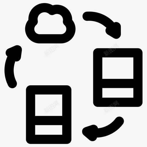 数据传输coud互联网图标svg_新图网 https://ixintu.com coud 互联网 传输数据 数据传输 网络 链路