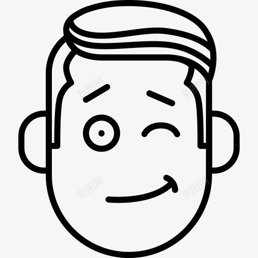 男孩眨眼做手势图标svg_新图网 https://ixintu.com 做手势 男孩眨眼