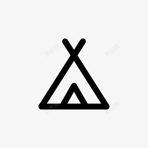 帐篷像素完美线条图标svg_新图网 https://ixintu.com 像素完美线条 帐篷