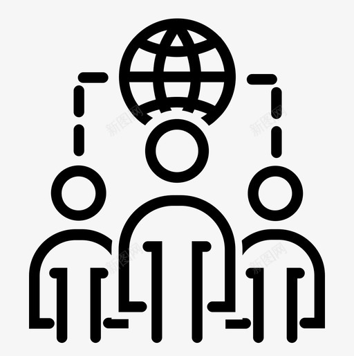 虚拟全球团队企业社区图标svg_新图网 https://ixintu.com 企业 社区 网络 虚拟全球团队 集团