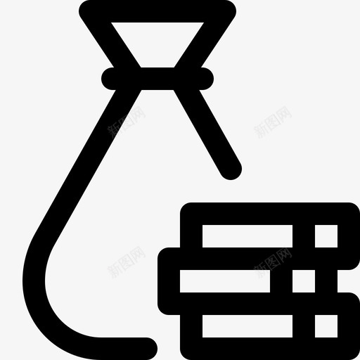 一袋硬币收集钱图标svg_新图网 https://ixintu.com 一袋硬币 收集 财富 货币线图标集 钱