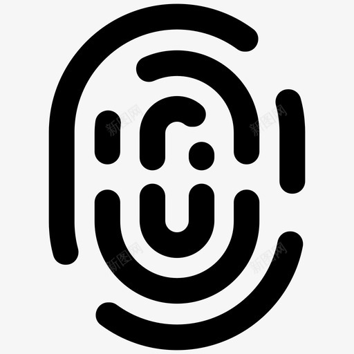 指纹生物特征身份图标svg_新图网 https://ixintu.com 互联网安全 指纹 生物特征 身份