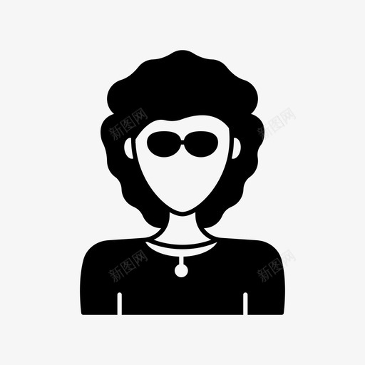 卷发女孩化身卷发图标svg_新图网 https://ixintu.com 化身 化身女人 卷发 卷发女孩 女人 用户 眼镜