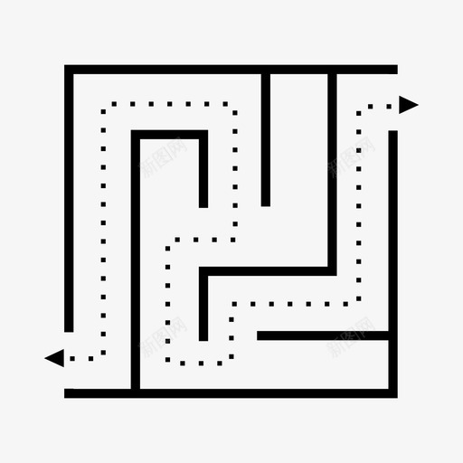 迷宫逃跑迷路图标svg_新图网 https://ixintu.com 方形迷宫 迷宫 迷路 逃跑