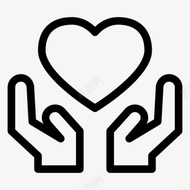 心脏护理慈善爱心图标图标