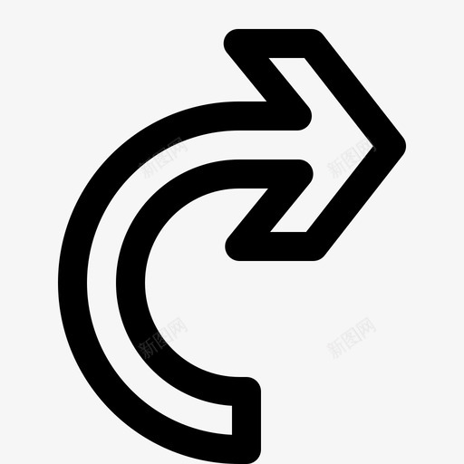 旋转箭头V形顺时针图标svg_新图网 https://ixintu.com V形 右 旋转箭头 箭头线图标 顺时针