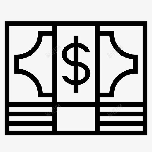 一美元一堆钱图标svg_新图网 https://ixintu.com 一堆钱 一美元
