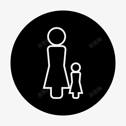 母亲孩子女儿图标svg_新图网 https://ixintu.com 女儿 妈妈 孩子 寡妇 母亲 父母圈