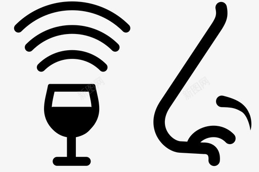闻酒闻香气闻鼻图标svg_新图网 https://ixintu.com 品酒师 闻酒 闻香气 闻鼻